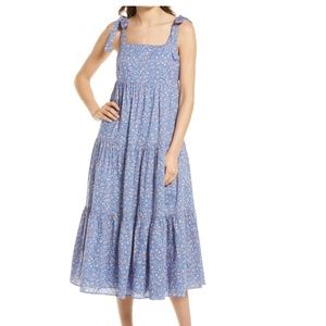 Madewell Tie Strap Tiered Midi Dress